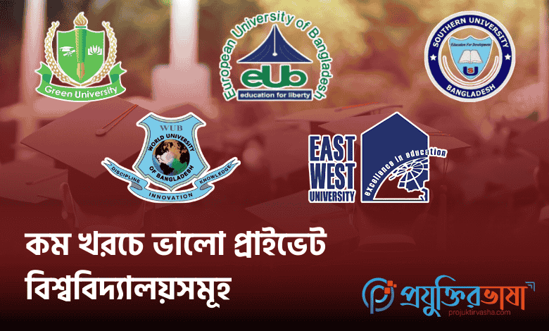 কম খরচে ভালো প্রাইভেট বিশ্ববিদ্যালয় ২০২৫ | ভর্তি তথ্য ও খরচের তালিকা