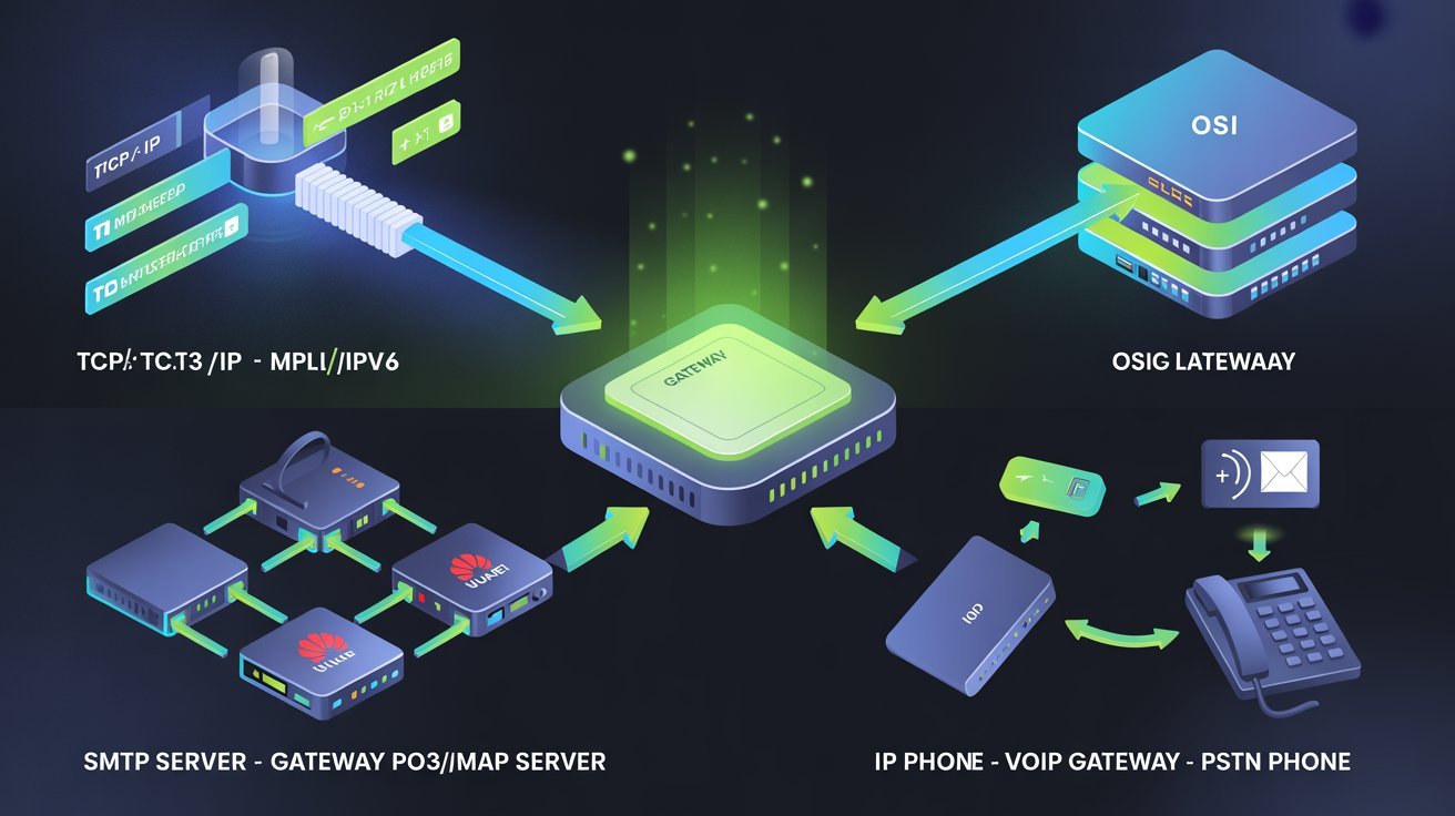 গেটওয়ে কিভাবে প্রোটোকল কনভার্টার হিসেবে কাজ করে তার ভিজ্যুয়াল ডায়াগ্রাম