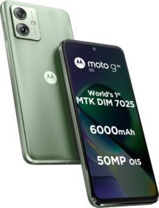 Moto G64 5G front and back view – budget 5G phone by Motorola