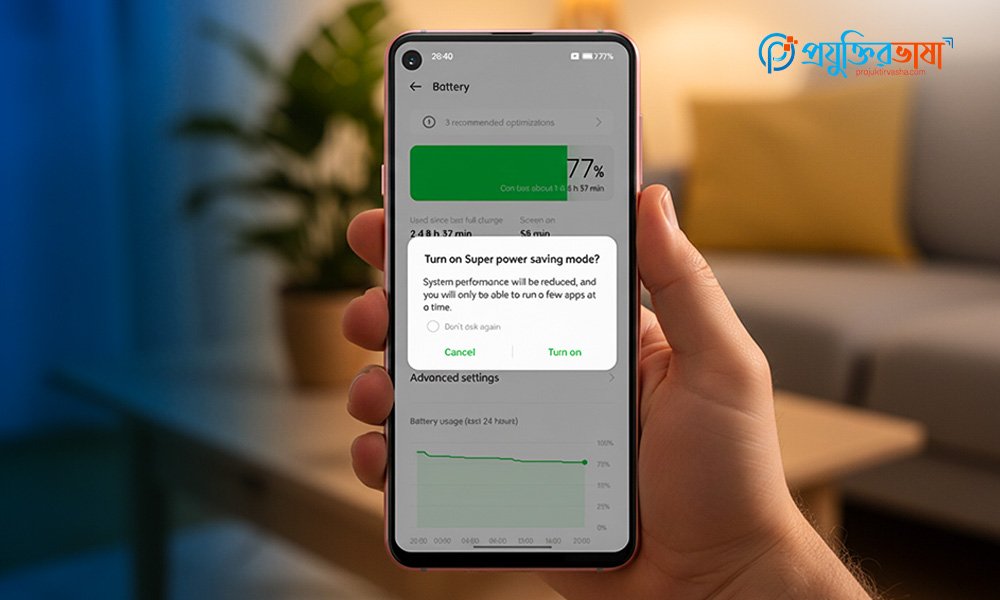পাওয়ার সেভার মোড চালু করে মোবাইলের ব্যাটারি ব্যাকআপ বাড়ানোর উপায়
